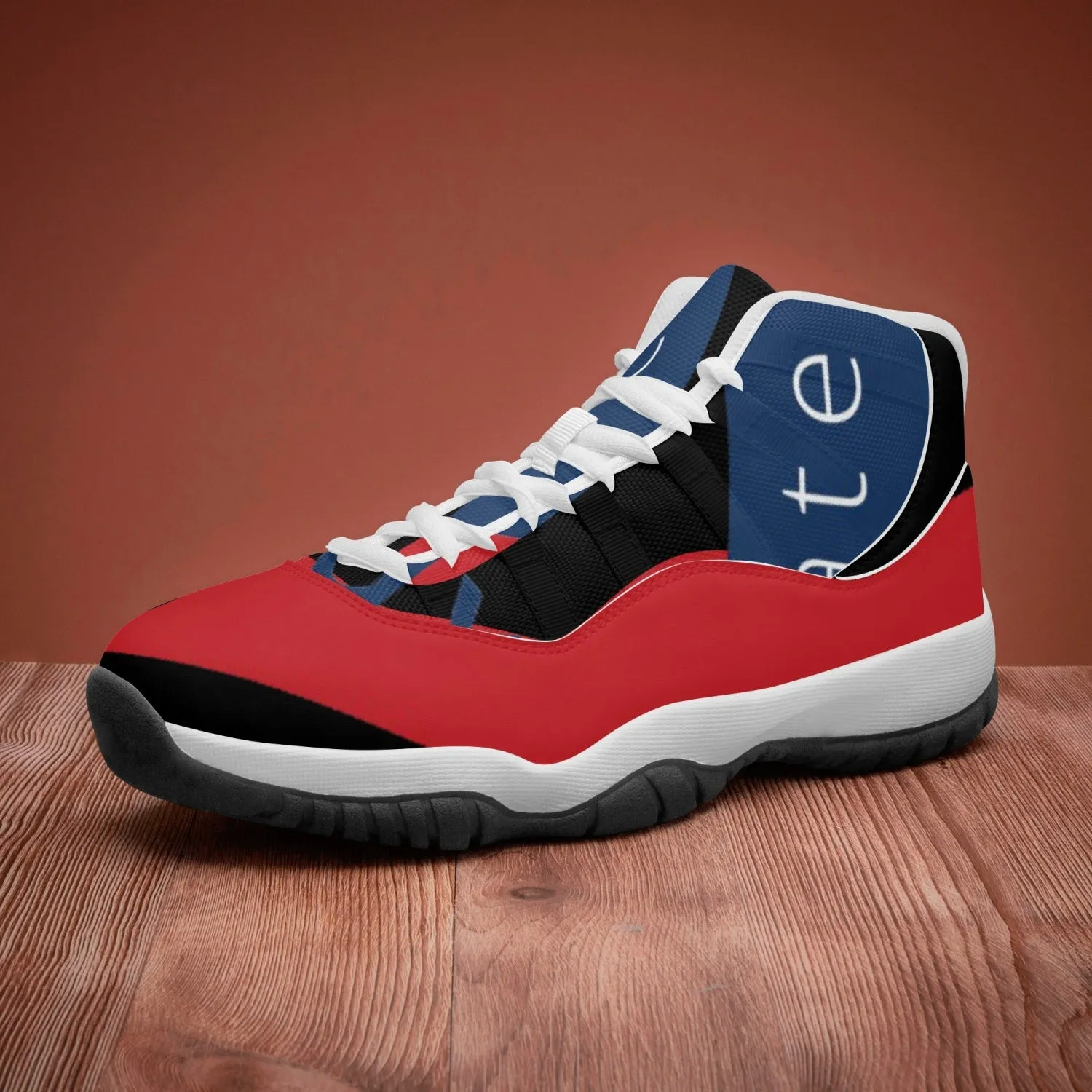 AJ11 Style Basketball Sneakers - Red, White and Blue