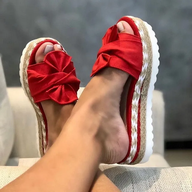 Amozae- latform Wedges Slippers Women Sandals New Female Shoes Fashion Heeled Shoes Casual Summer Slides Slippers Women