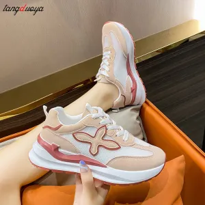 Amozae- Summer Platform Sneakers Women Korean All-Match Shoes 2024 Vintage Patchwork Pink Green Kawaii Streetwear Zapatillas Mujer 2024