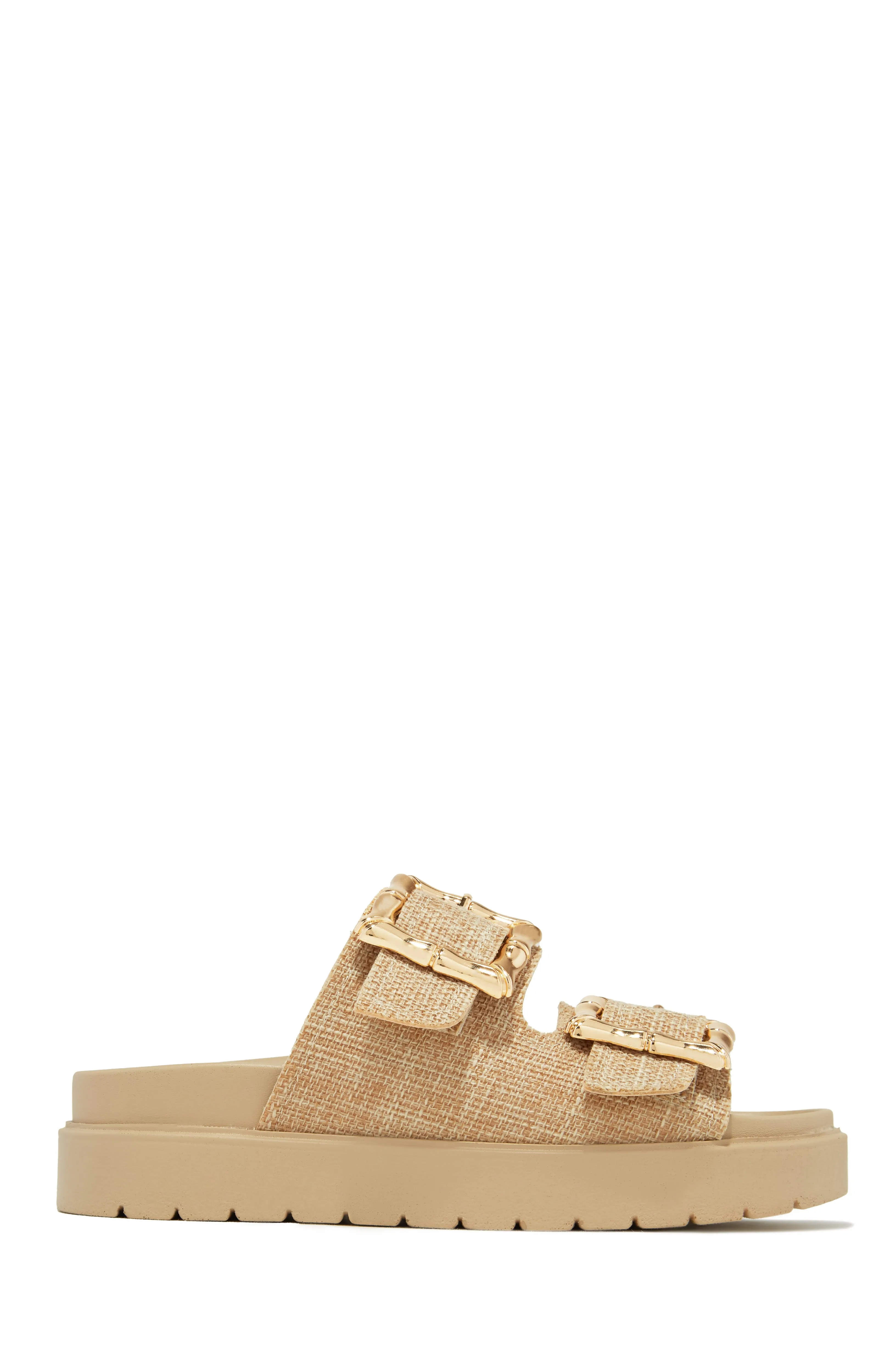 Arani Chunky Slip On Sandals - Natural