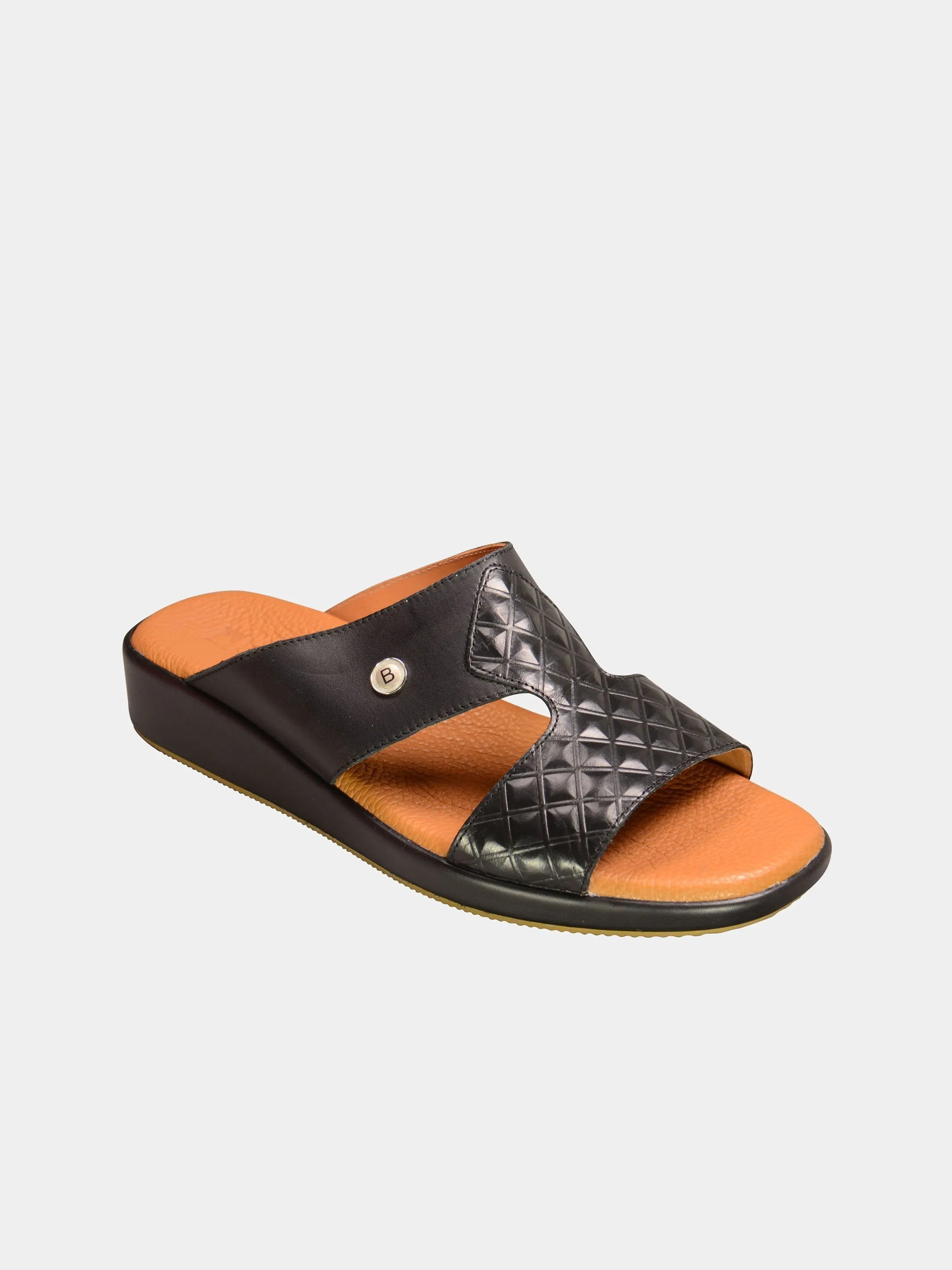 Barjeel Uno 000212 Harlequin Front Detail Arabic Leather Sandals