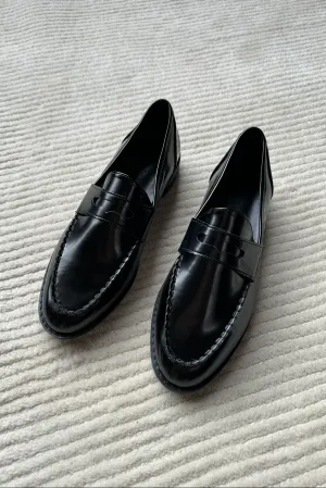 Black Patent Leather Penny Loafers