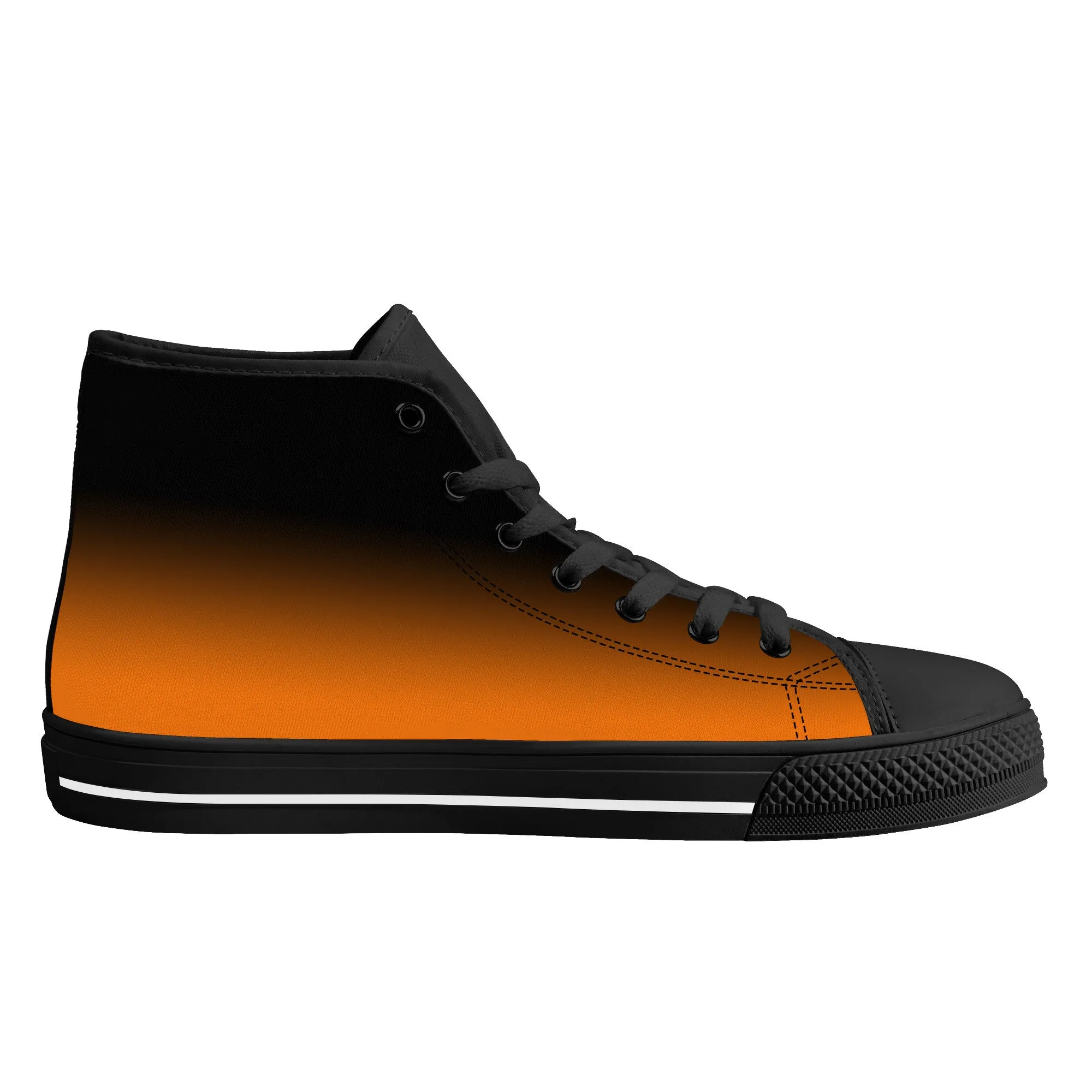 D25 High-Top Canvas Shoes - Black and Orange