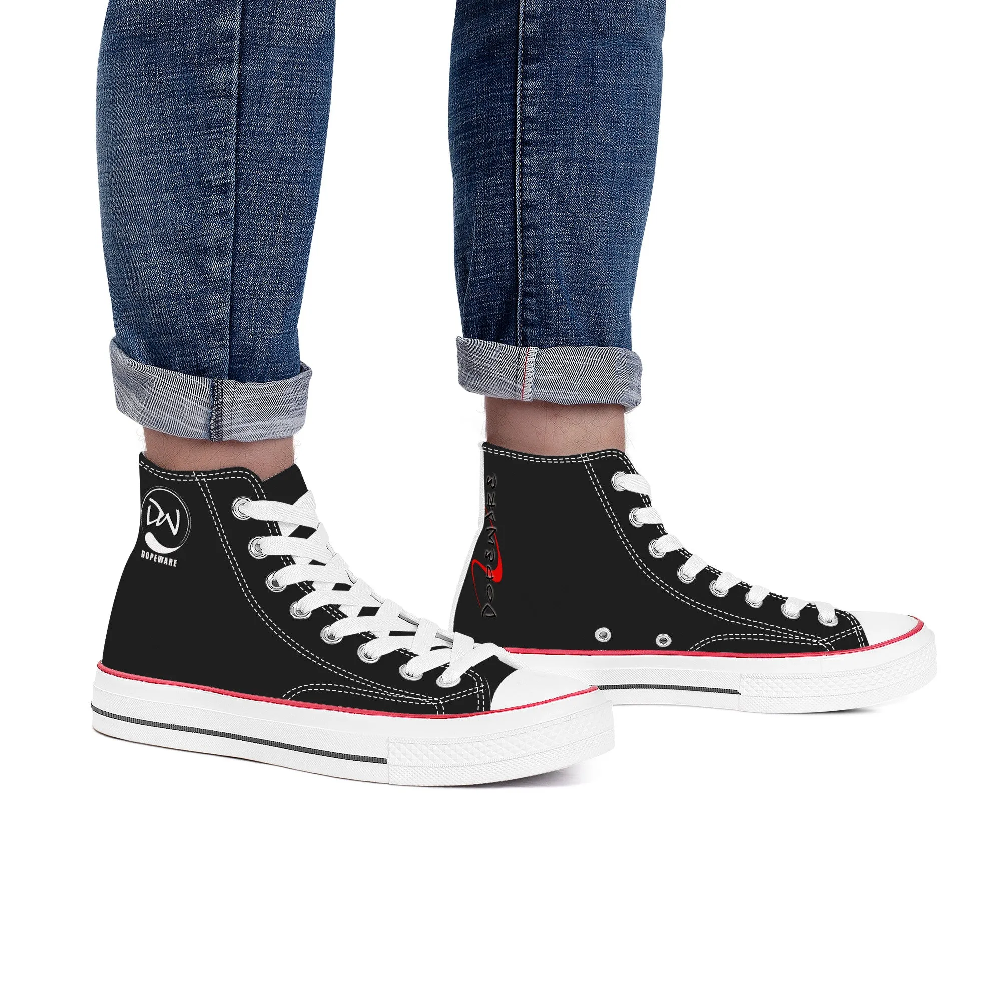 D70 High Top Canvas Shoes - Black