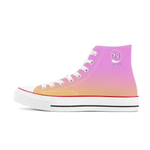 D70 High Top Canvas Shoes - Pink & Yellow