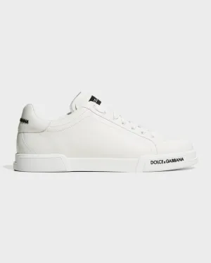 Dolce&Gabbana Men's Portofino Calfskin Low Top Sneakers