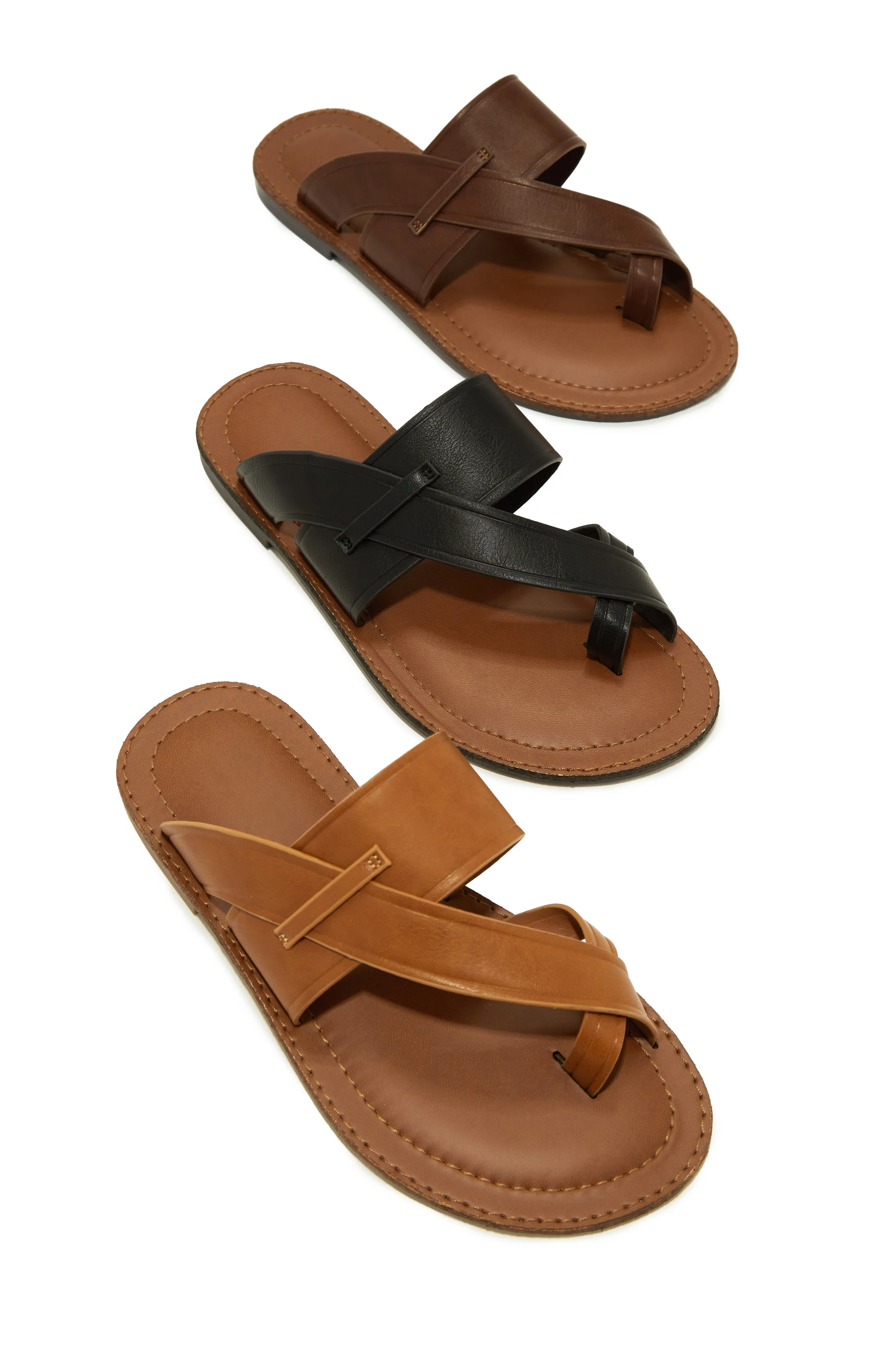 Endless Summer Flat Slip On Sandals - Tan