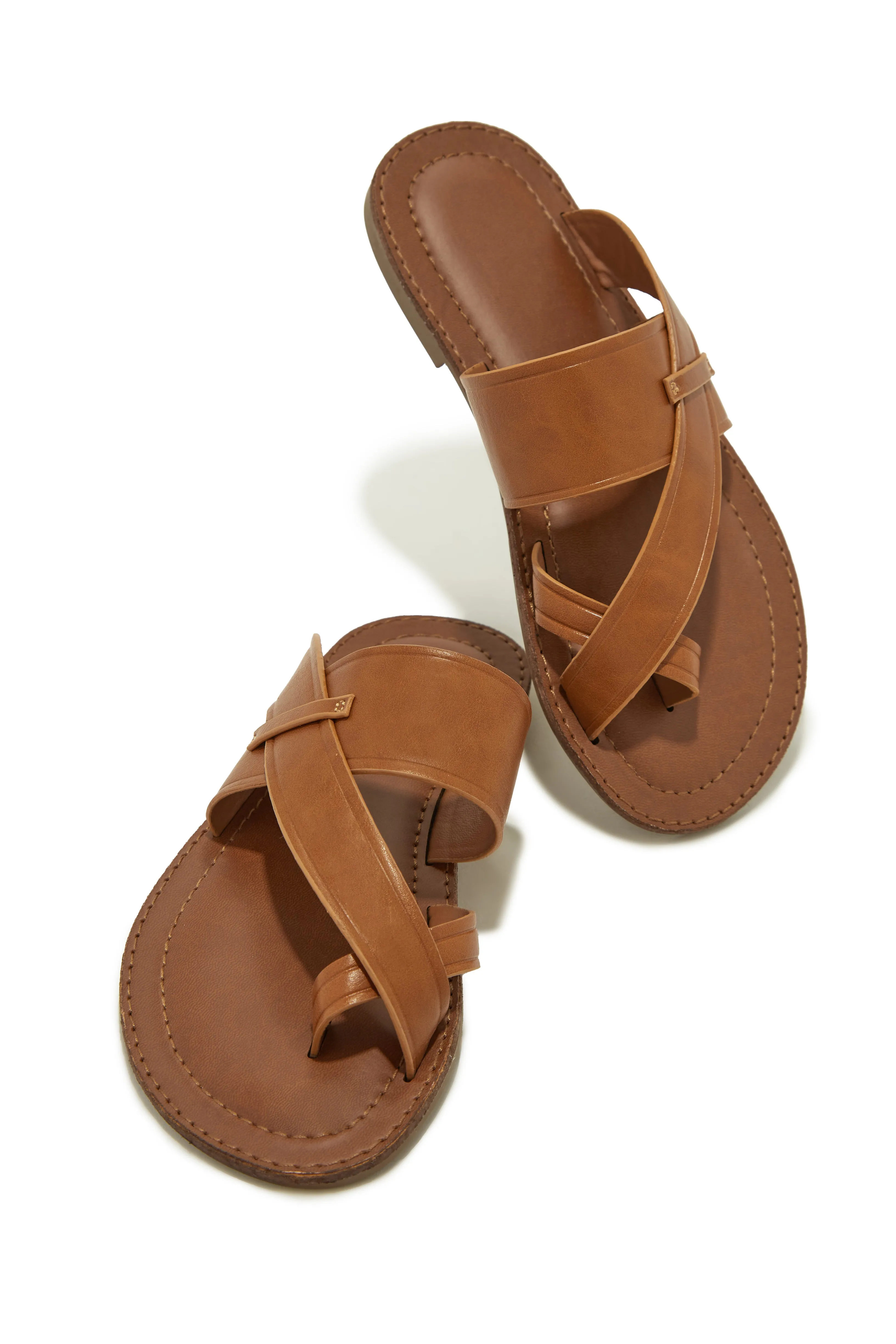 Endless Summer Flat Slip On Sandals - Tan