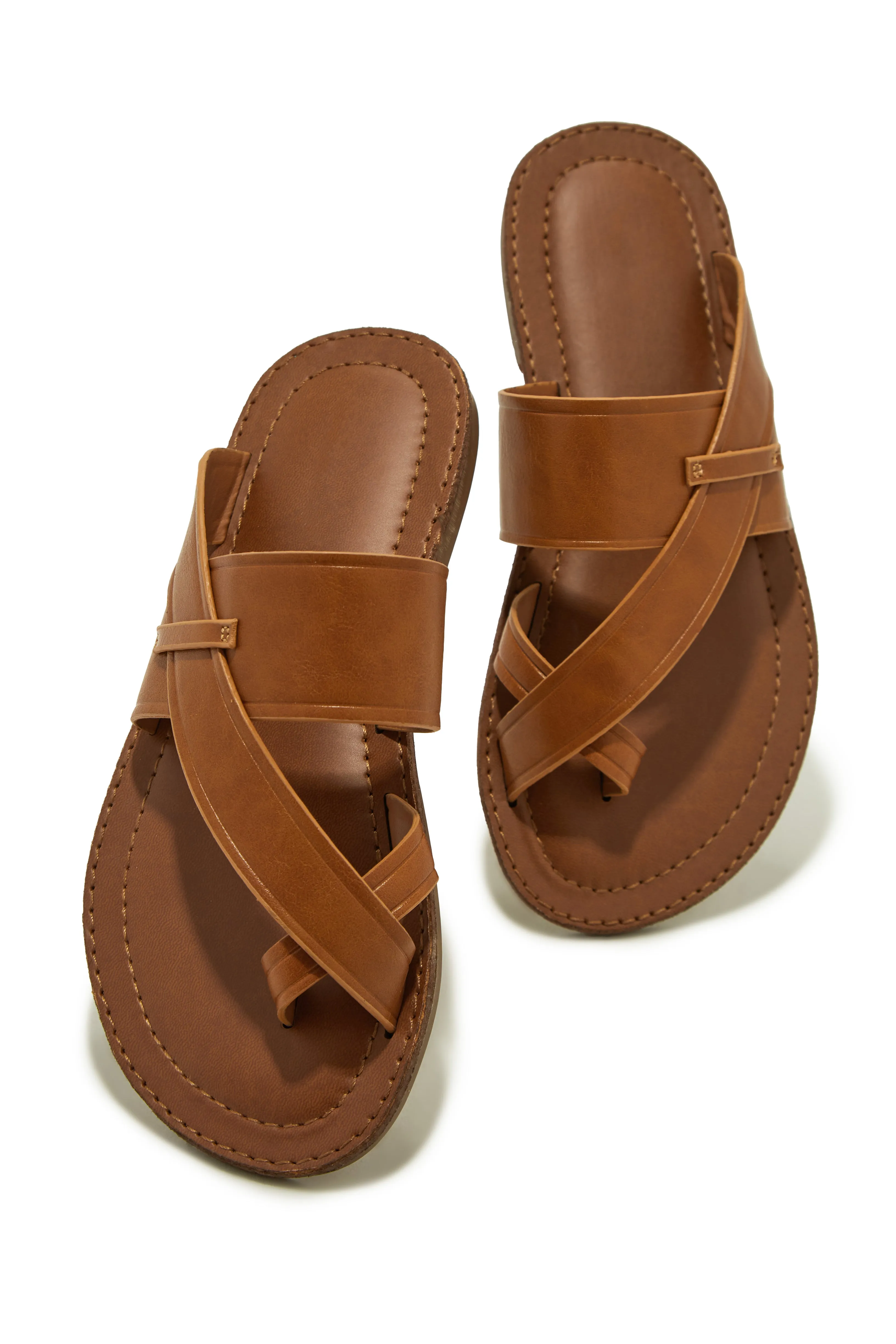 Endless Summer Flat Slip On Sandals - Tan