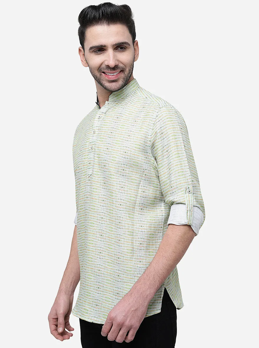 Green Solid Slim Fit Party Wear Kurta | JB Studio