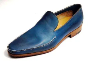 Handmade Men's Leather Loafers Whole Cut Shoess