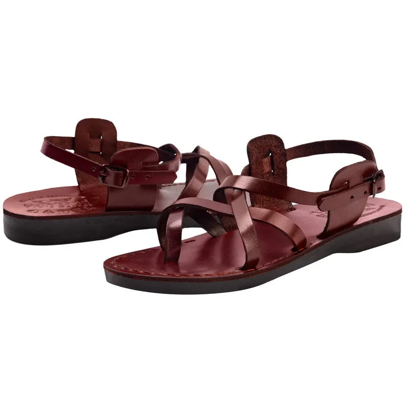 Holy Land Market Men/Women Biblical Jesus Leather Sandals/Slides From Jerusalem (Jesus Style IV)