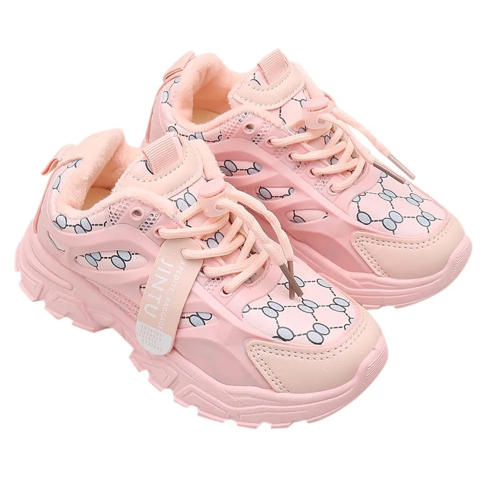 Hopscotch Girls PU All-Over Print Athletic Shoes in Pink Color,UK:13 (FAQ-4298043)