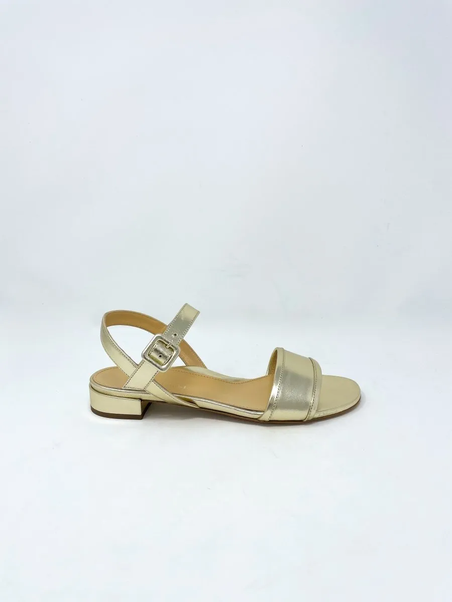 Imogen Flat Sandal in Soft Gold