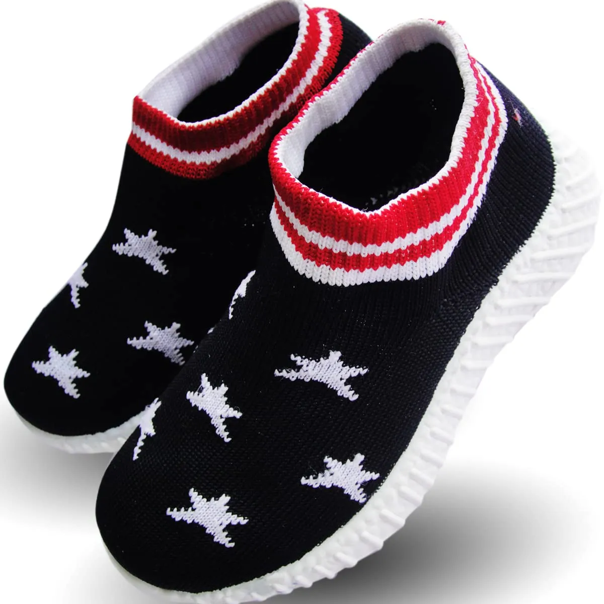 Kids Pull On Shoes Toddler Girls Boys Breathable Sneakers Running Shoes/Slip-on for Boys & Girls |Fashionable and Fun for Boys and Girls | Available in Toddler and Little Kid Sizes. Black/White