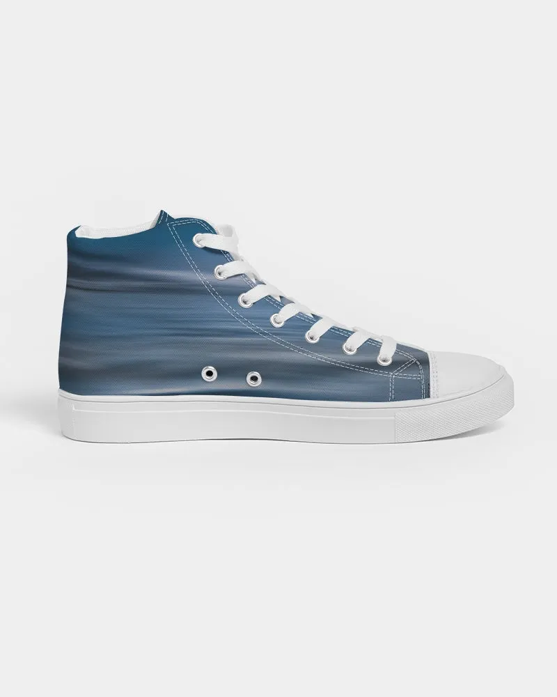 Lake Michigan Peaceful Evening Blue Women's Hightop Canvas Shoe