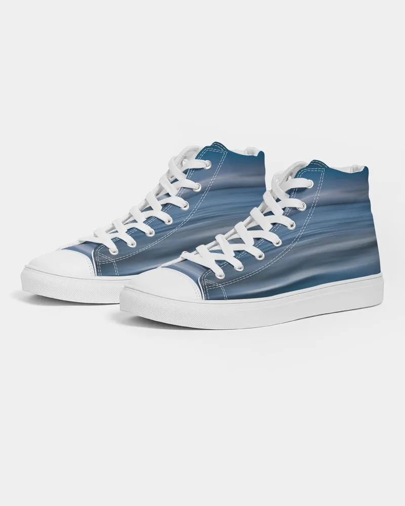 Lake Michigan Peaceful Evening Blue Women's Hightop Canvas Shoe