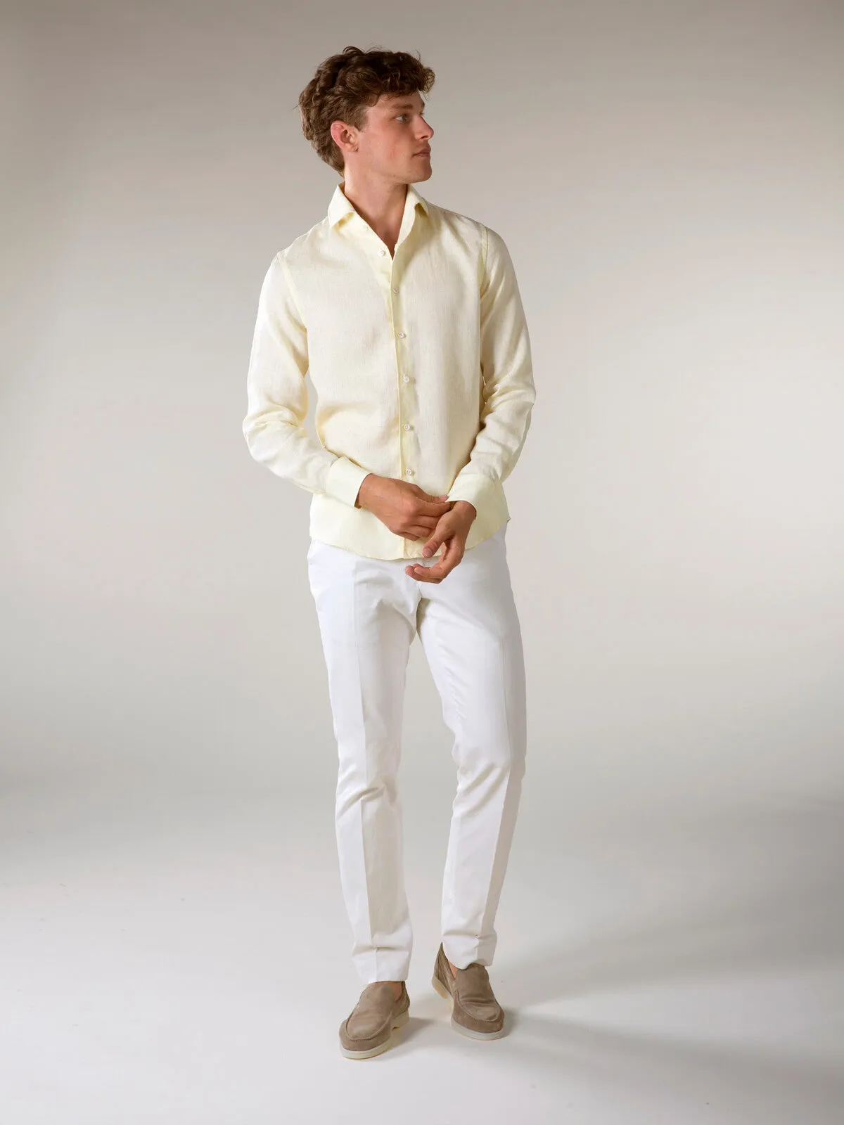 Light Yellow Linen Seaside Shirt