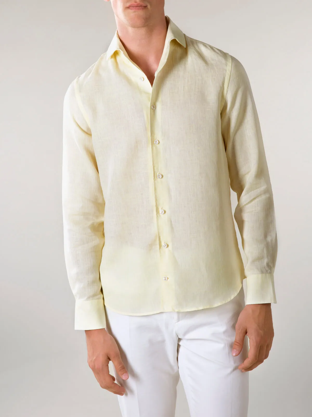 Light Yellow Linen Seaside Shirt