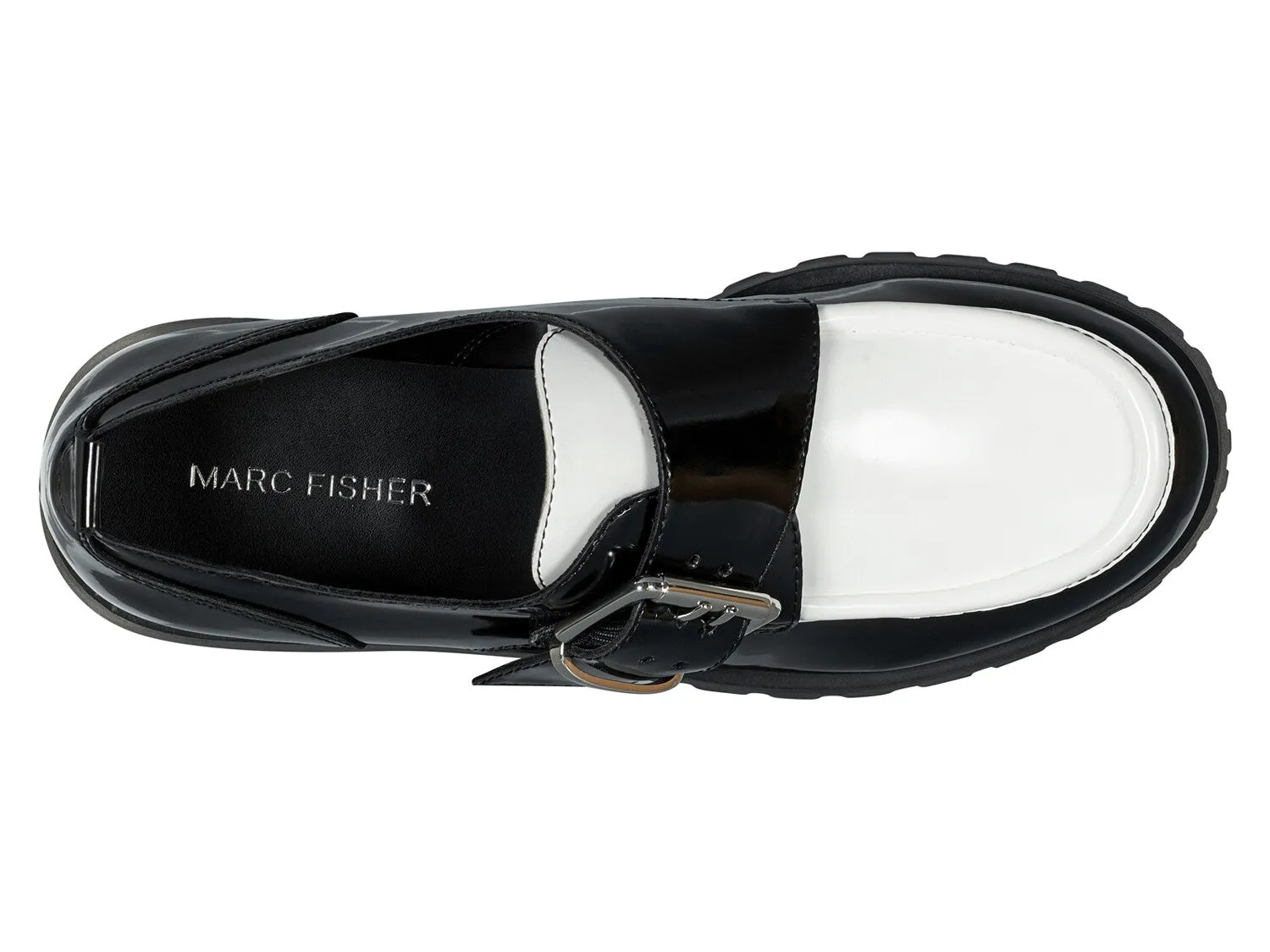 Marc Fisher Hazelton Platform Moccasins, Black and White