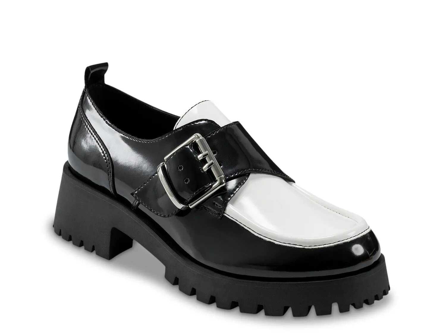 Marc Fisher Hazelton Platform Moccasins, Black and White