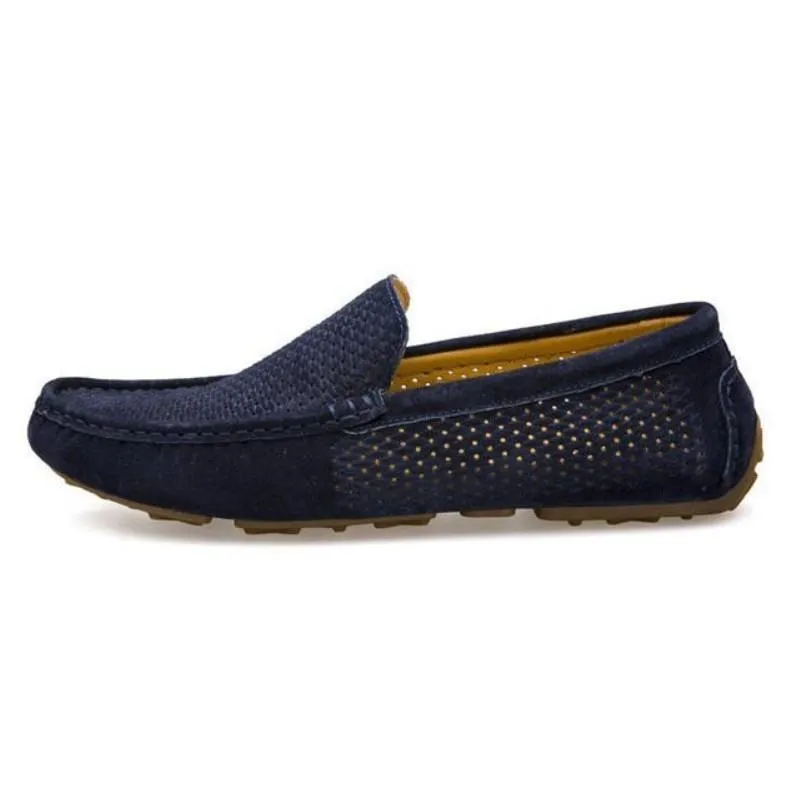 Mens Casual Breathable Leather Slip On Loafers