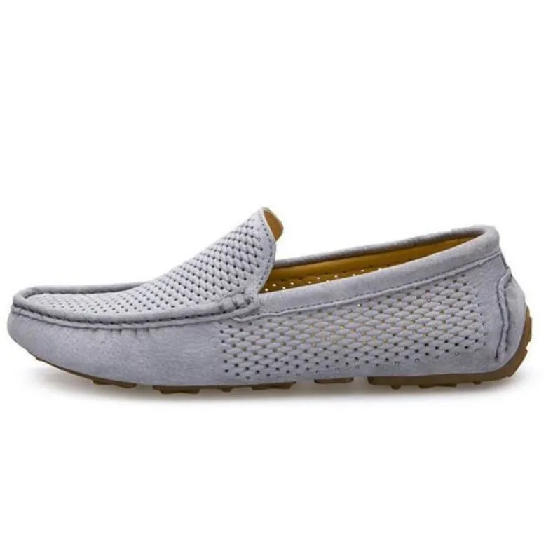 Mens Casual Breathable Leather Slip On Loafers