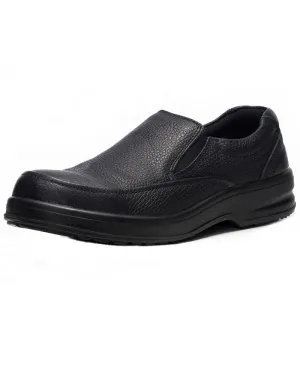 Men's work shoes Arbete non-slip slip-on loafers made of Alpine Swiss genuine leather, black