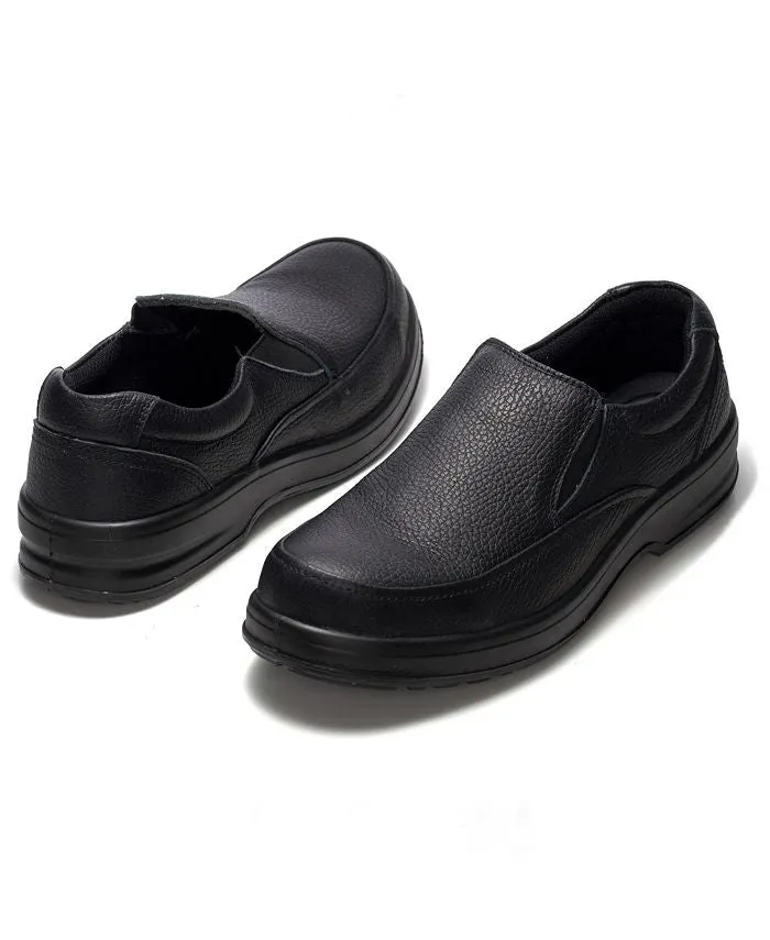 Men's work shoes Arbete non-slip slip-on loafers made of Alpine Swiss genuine leather, black