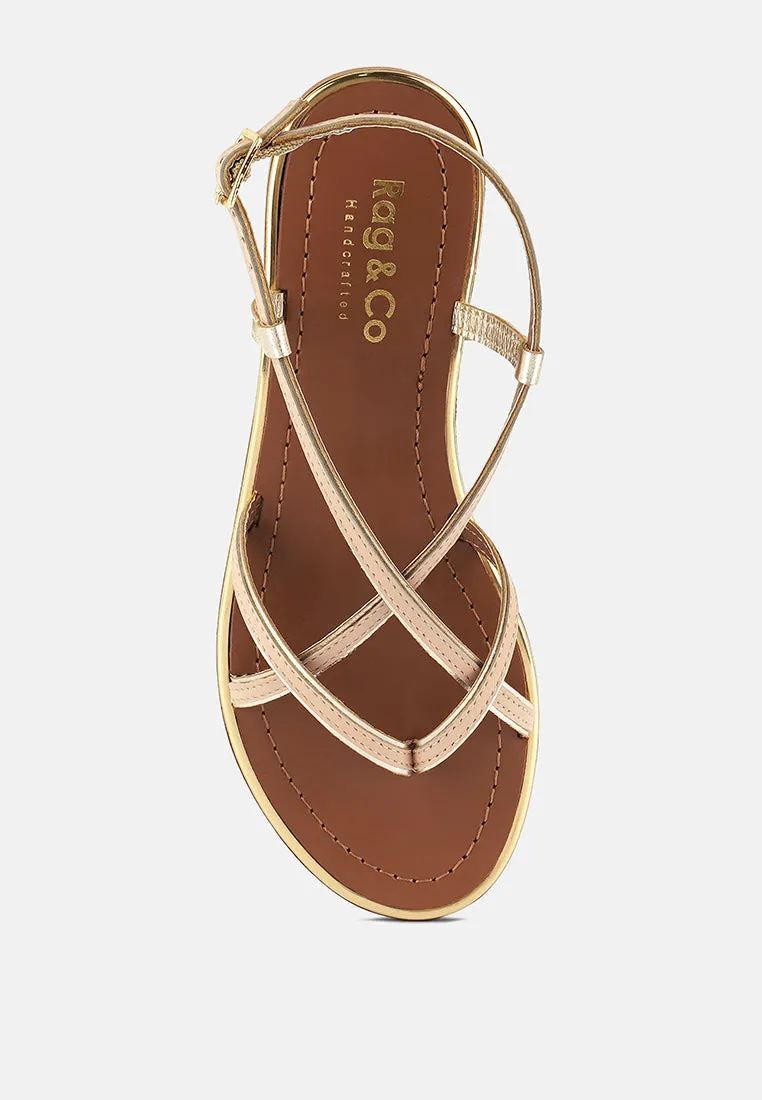 PHEOBE Strappy Beige Flat Sandals