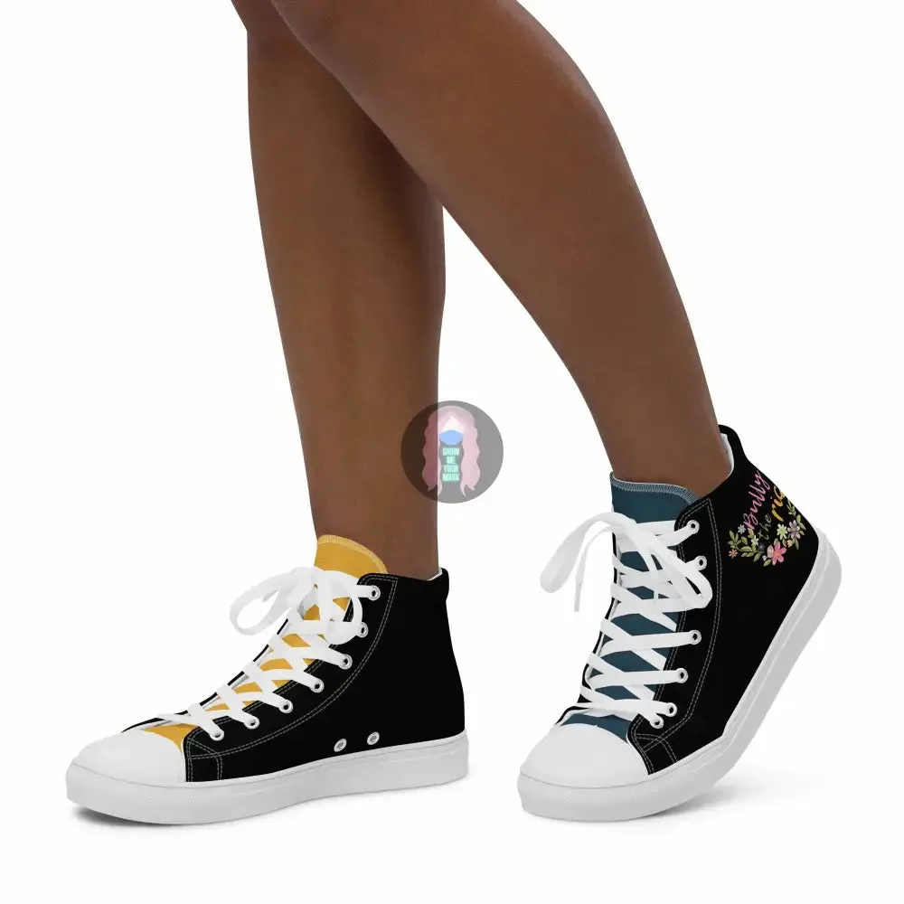 "Bully  the Rich" Women’s high top canvas shoes