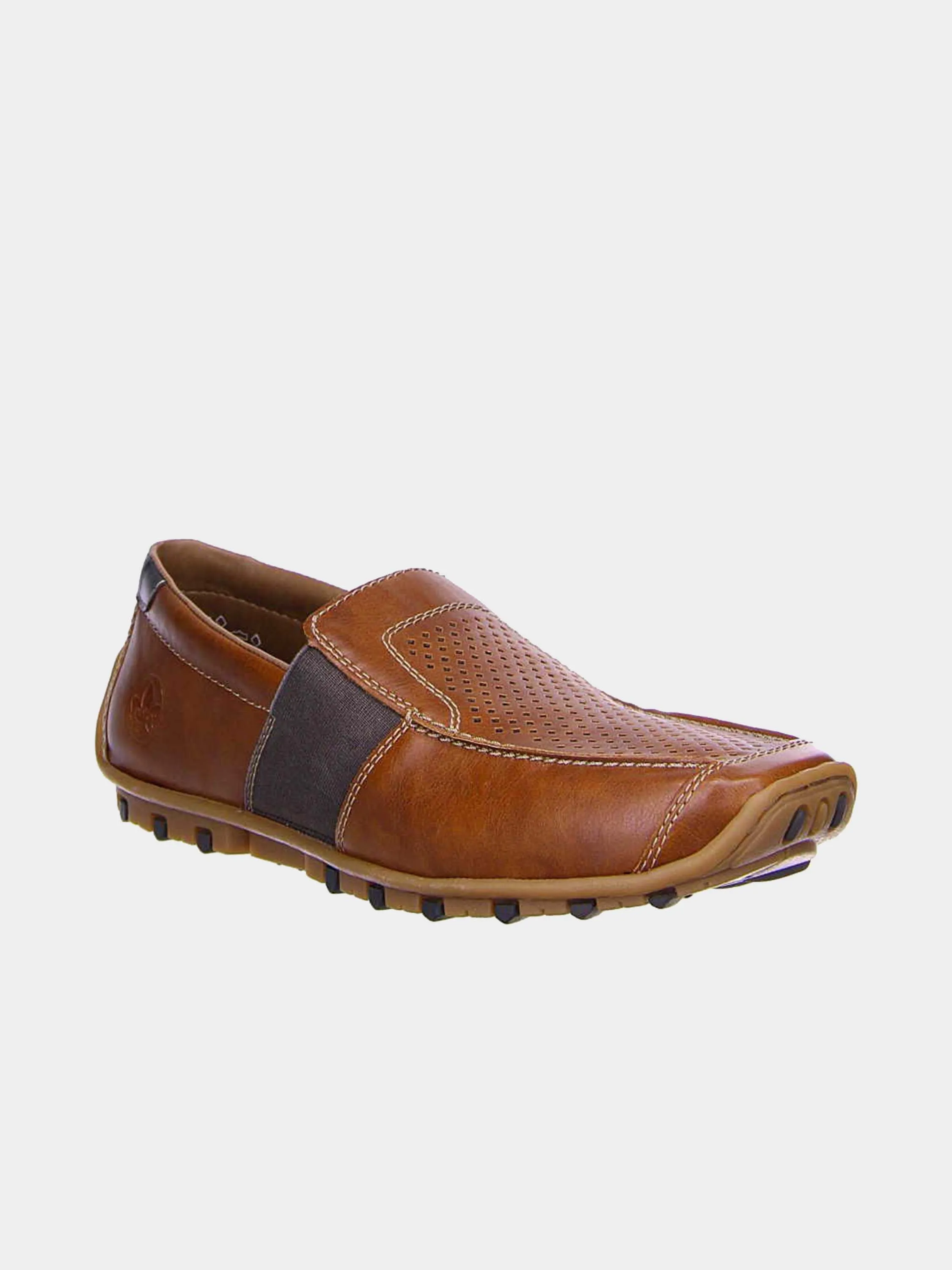 Rieker 08965 Men's Slip-On Brown Loafers