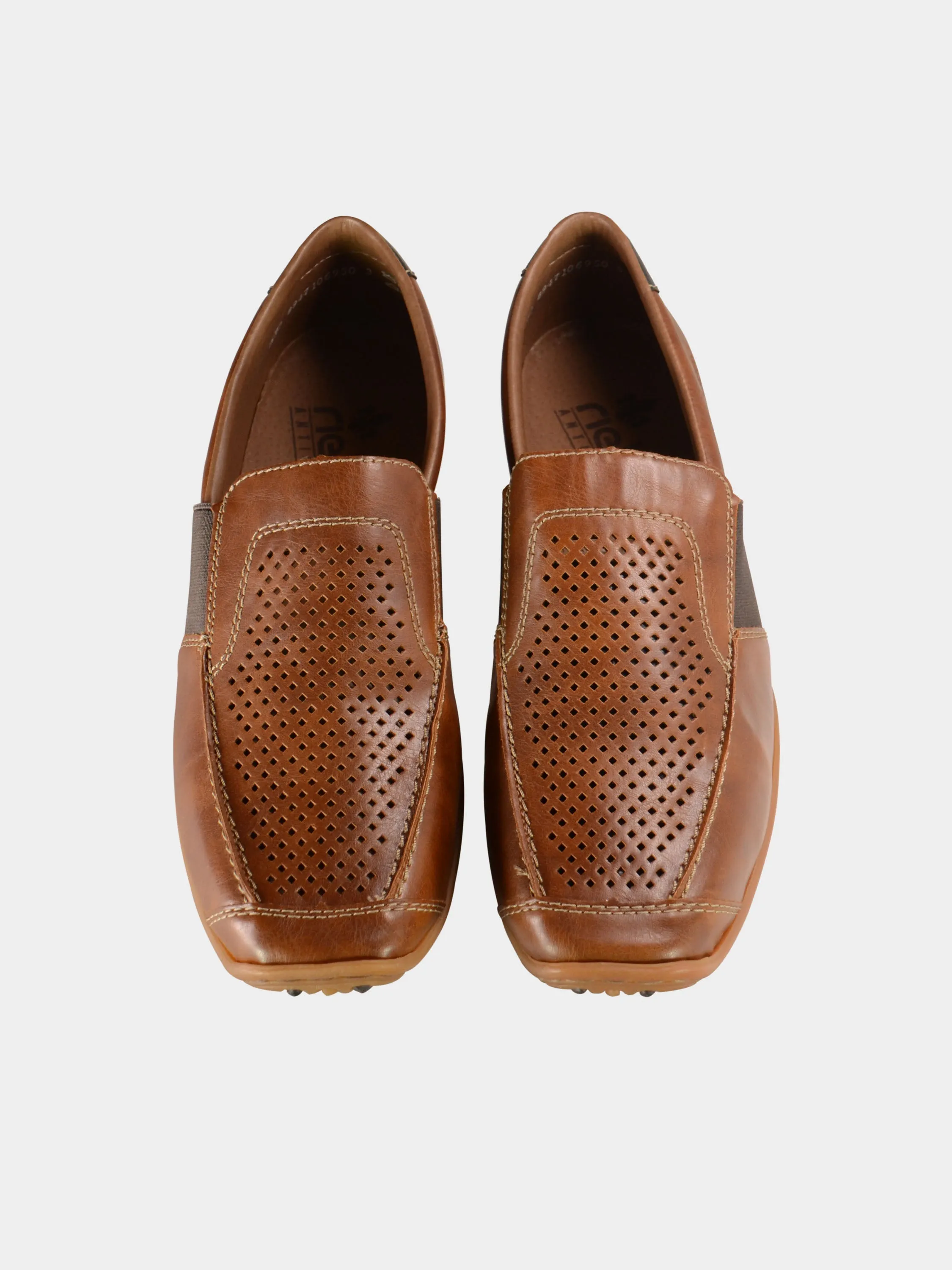 Rieker 08965 Men's Slip-On Brown Loafers