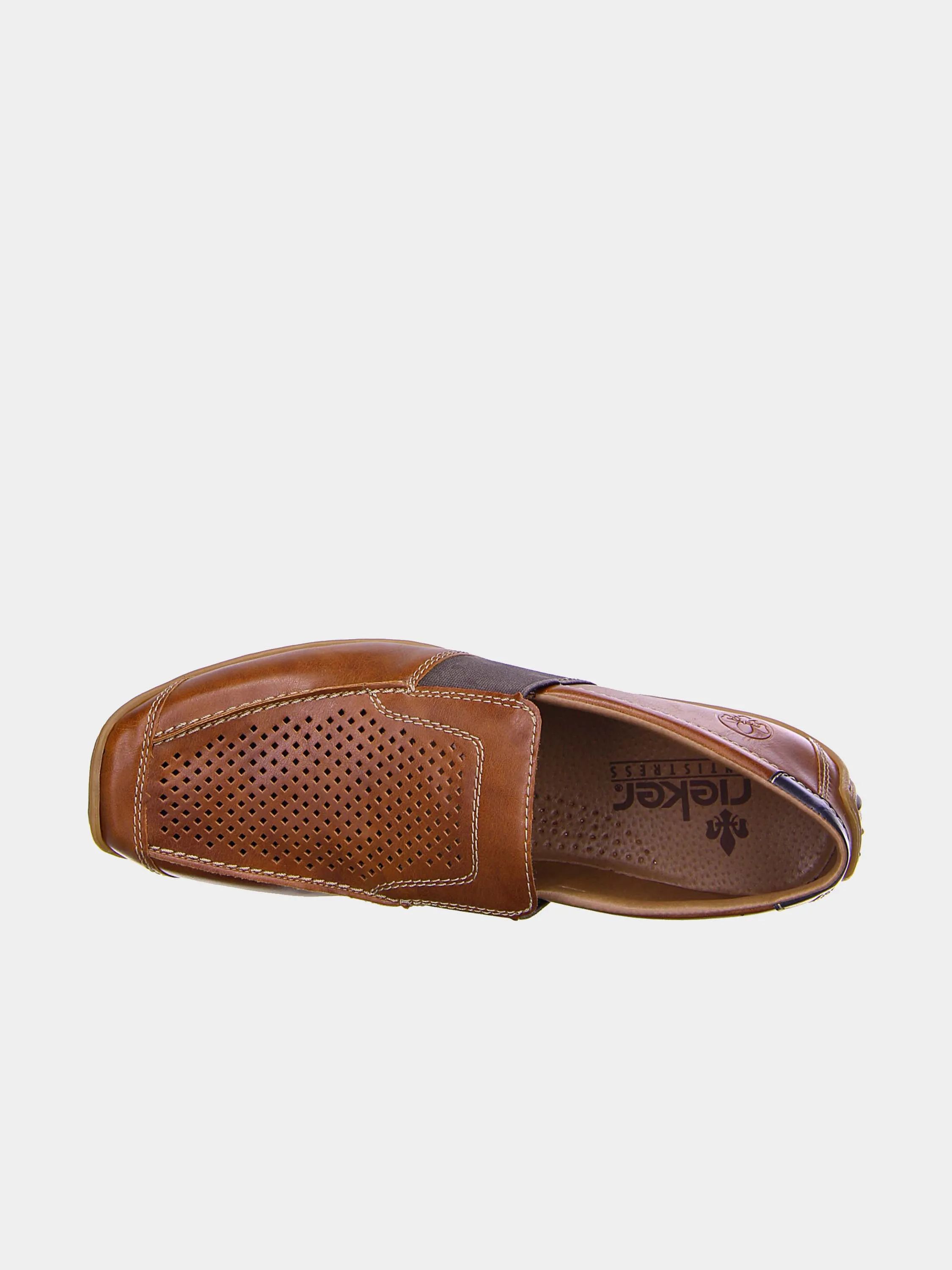 Rieker 08965 Men's Slip-On Brown Loafers