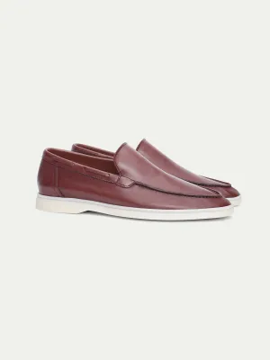 Rosewood Leather Yacht Loafers