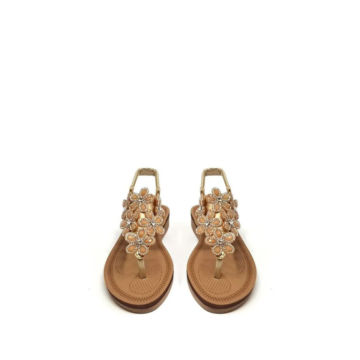 Roxina Toe-Post Diamante Flowers Sandal