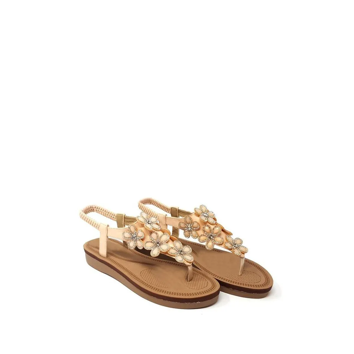 Roxina Toe-Post Diamante Flowers Sandal