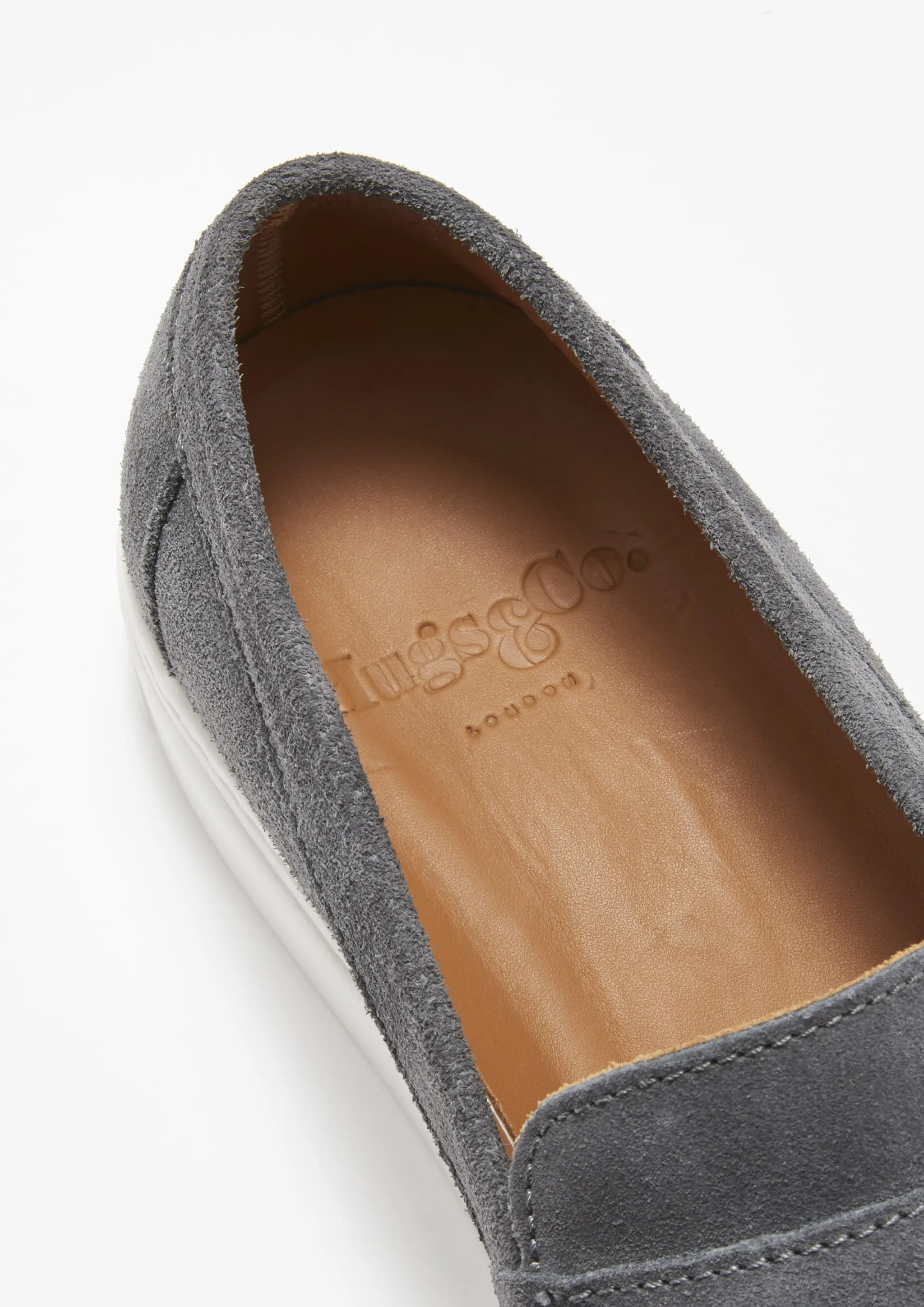 Slip-on Sneaker Loafers, slate grey suede