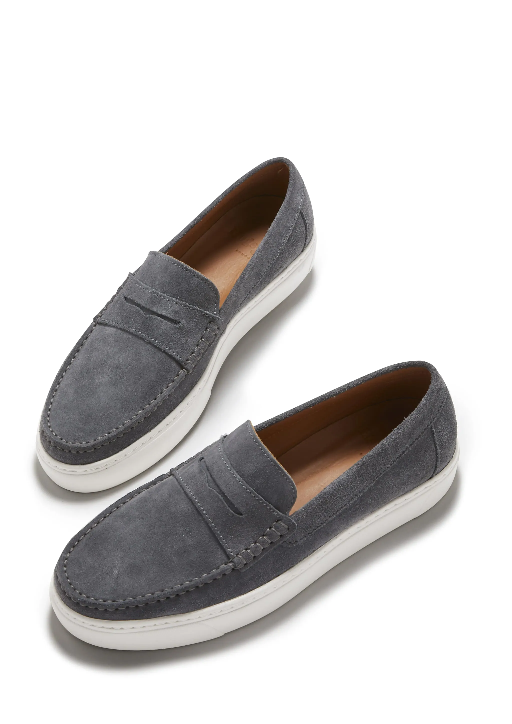 Slip-on Sneaker Loafers, slate grey suede