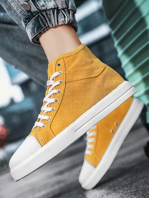 Solid Color High Top Classic All-Matched Casual Lightweight Canvas Shoes