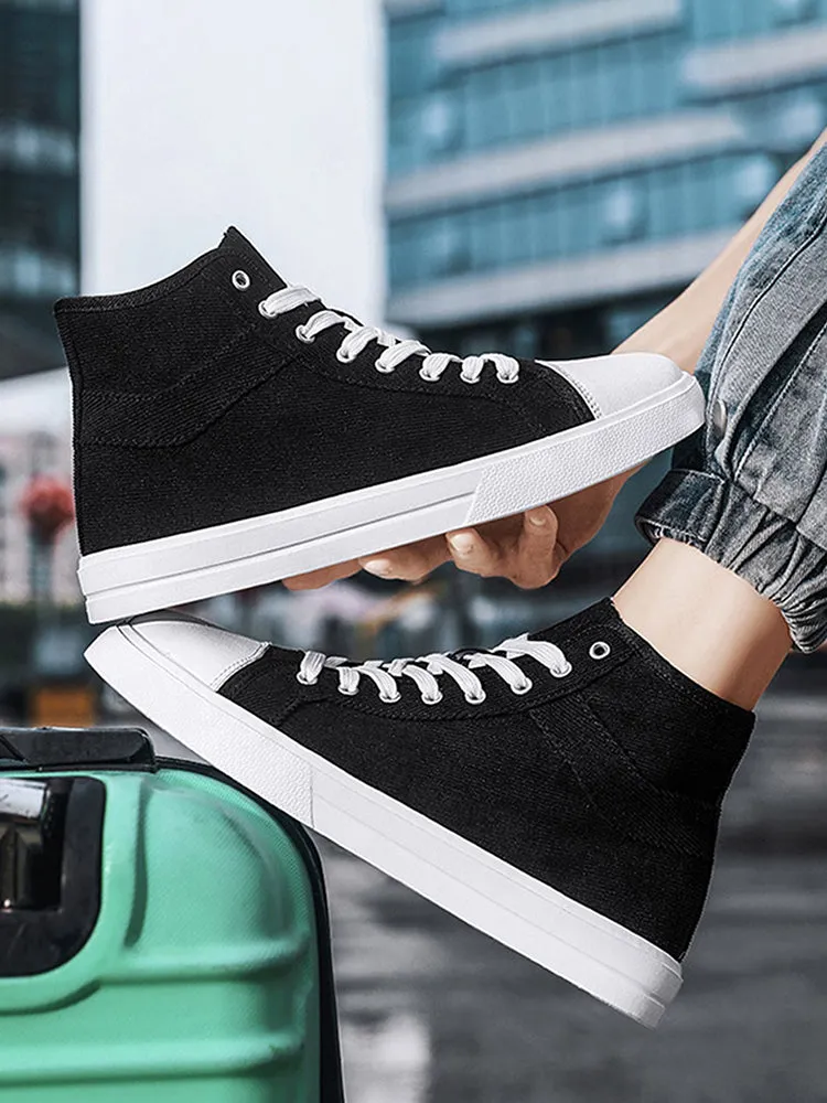 Solid Color High Top Classic All-Matched Casual Lightweight Canvas Shoes