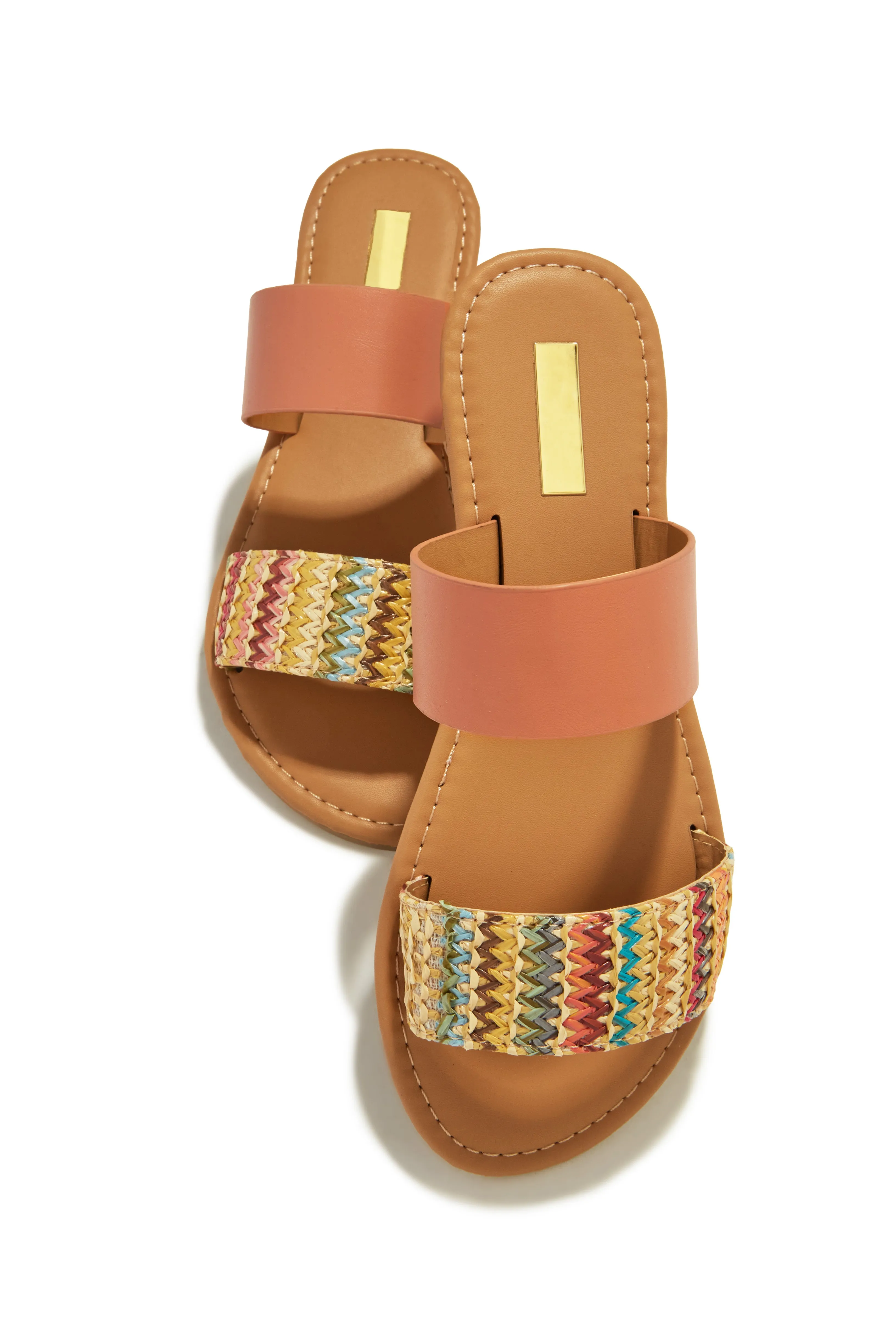 Spring Breaker Flat Slip On Sandals - Nude Multi