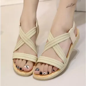 Summer Casual Flat Beach Style  Sandals in Beige