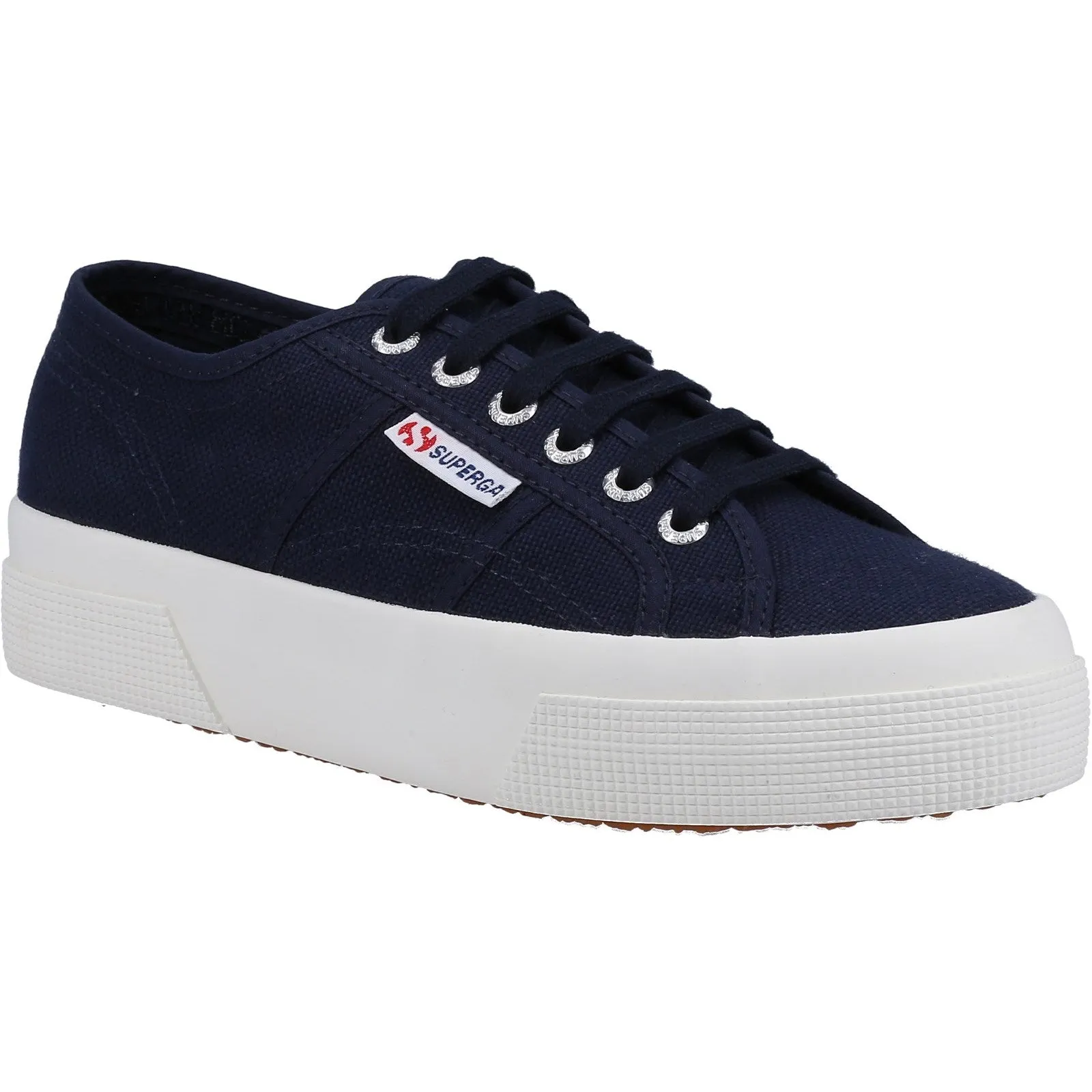 Superga 2740 Platform Womens Navy Canvas Trainer Shoe