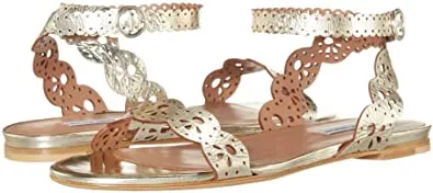 TABITHA SIMMONS - BOBBIN GOLD LEATHER FLAT SANDALS **FREE SHIPPING**