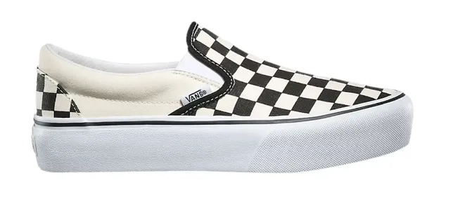 Vans Classic Slip-On Platform - Black / White Checkerboard