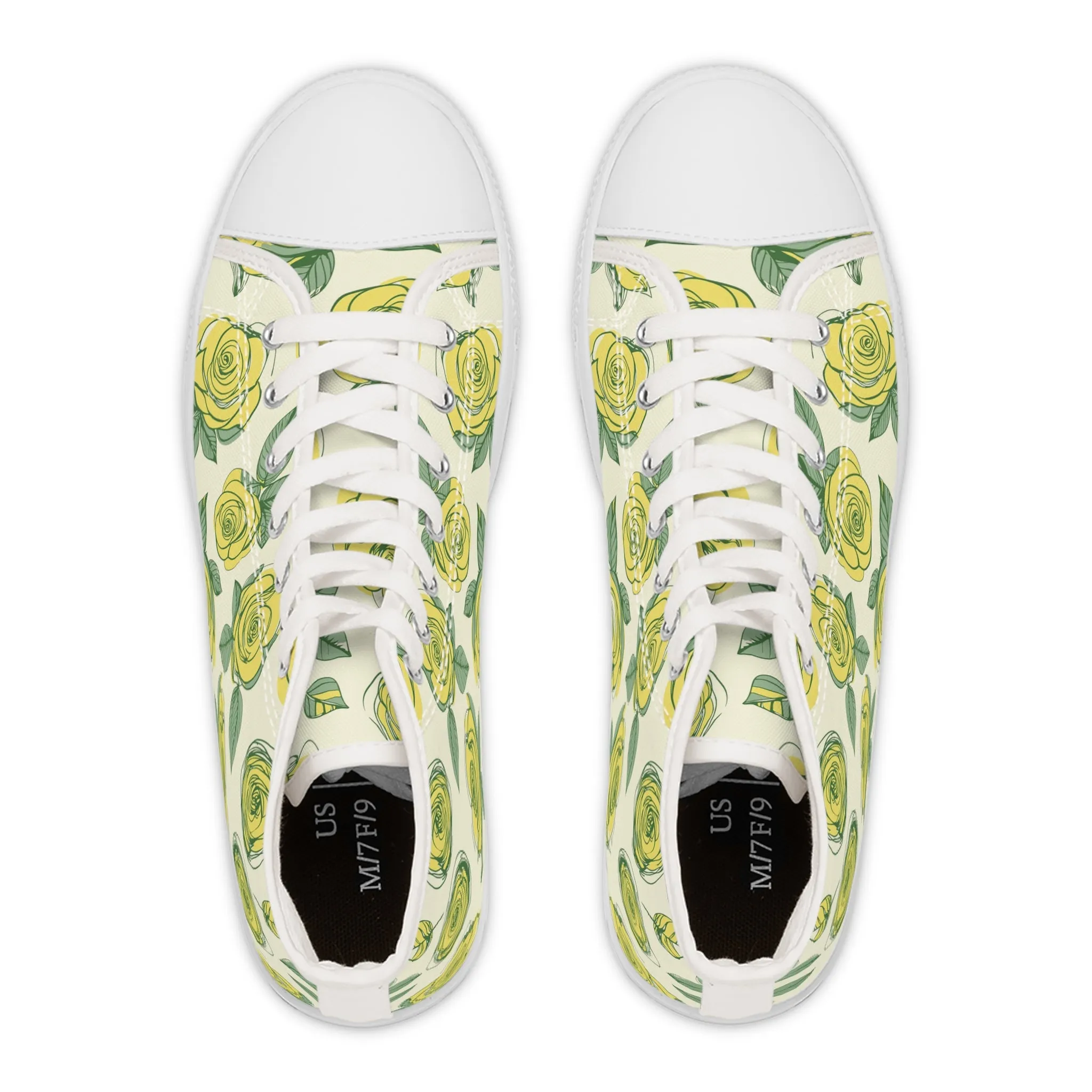 Yellow Roses Women's High Top Sneakers